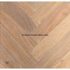 Chene 14/3 T&G Herringbone Brushed Smoked White Hardwax Oiled 90mm X 400mm